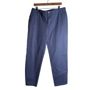 Garnet Hill Soft Chino Pants Light Blue Straight Leg Size 16